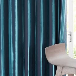 Mediterranean Solid Faux Silk Taffeta Curtain -Chic Curtains Shop PTCH JTSP003 front view b
