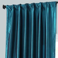 Mediterranean Solid Faux Silk Taffeta Curtain -Chic Curtains Shop PTCH JTSP003 pole pocket header