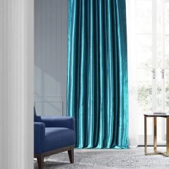 Mediterranean Solid Faux Silk Taffeta Curtain -Chic Curtains Shop PTCH JTSP003 14839