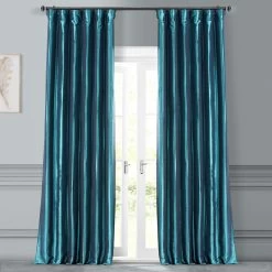Mediterranean Solid Faux Silk Taffeta Curtain