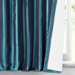 Mediterranean Solid Faux Silk Taffeta Curtain -Chic Curtains Shop PTCH JTSP003 14839 4