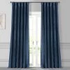 Navy Blue Solid Faux Silk Taffeta Curtain -Chic Curtains Shop PTCH JTSP194010 14852 1