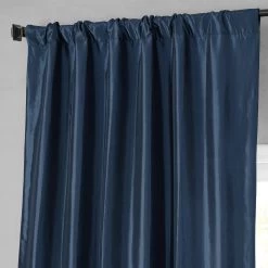 Navy Blue Solid Faux Silk Taffeta Curtain -Chic Curtains Shop PTCH JTSP194010 14852 3