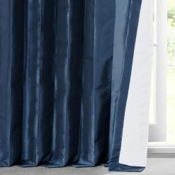 Navy Blue Solid Faux Silk Taffeta Curtain -Chic Curtains Shop PTCH JTSP194010 14852 4