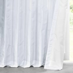 White Solid Faux Silk Taffeta Curtain -Chic Curtains Shop PTCH JTSP29 lining view