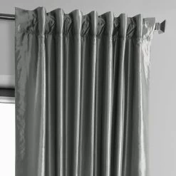 Metal Solid Faux Silk Taffeta Room Darkening Curtain Pair (2 Panels) 10 Metal Solid Faux Silk Taffeta Room Darkening Curtain Pair (2 Panels) -Chic Curtains Shop PTCH SP112 back tab header