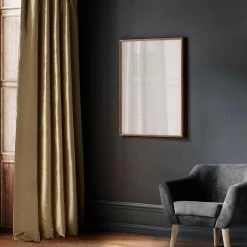 Green Gold Solid Faux Silk Taffeta Room Darkening Curtain Pair (2 Panels) -Chic Curtains Shop PTCH SP206 front view 1