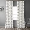 Pavillion Cream & Grey Designer Flocked Curtain -Chic Curtains Shop PTFFLK C22B 5191 1