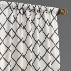 Pavillion Cream & Grey Designer Flocked Curtain -Chic Curtains Shop PTFFLK C22B 5191 3