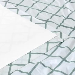 Pavillion White & Green Designer Flocked Curtain 11 Pavillion White & Green Designer Flocked Curtain -Chic Curtains Shop PTFFLK C22C 40308 5