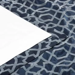 Filigree Blue & Grey Designer Flocked Curtain -Chic Curtains Shop PTFFLK C23C 40355 5