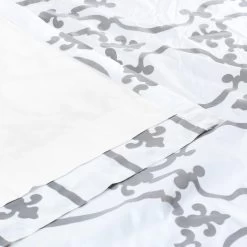 Royal Gate Off White & Silver Designer Flocked Curtain -Chic Curtains Shop PTFFLK C32E 40713 5