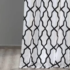 Pinnacle White & Black Designer Flocked Curtain 12 Pinnacle White & Black Designer Flocked Curtain -Chic Curtains Shop PTFFLK C35C 40359 4