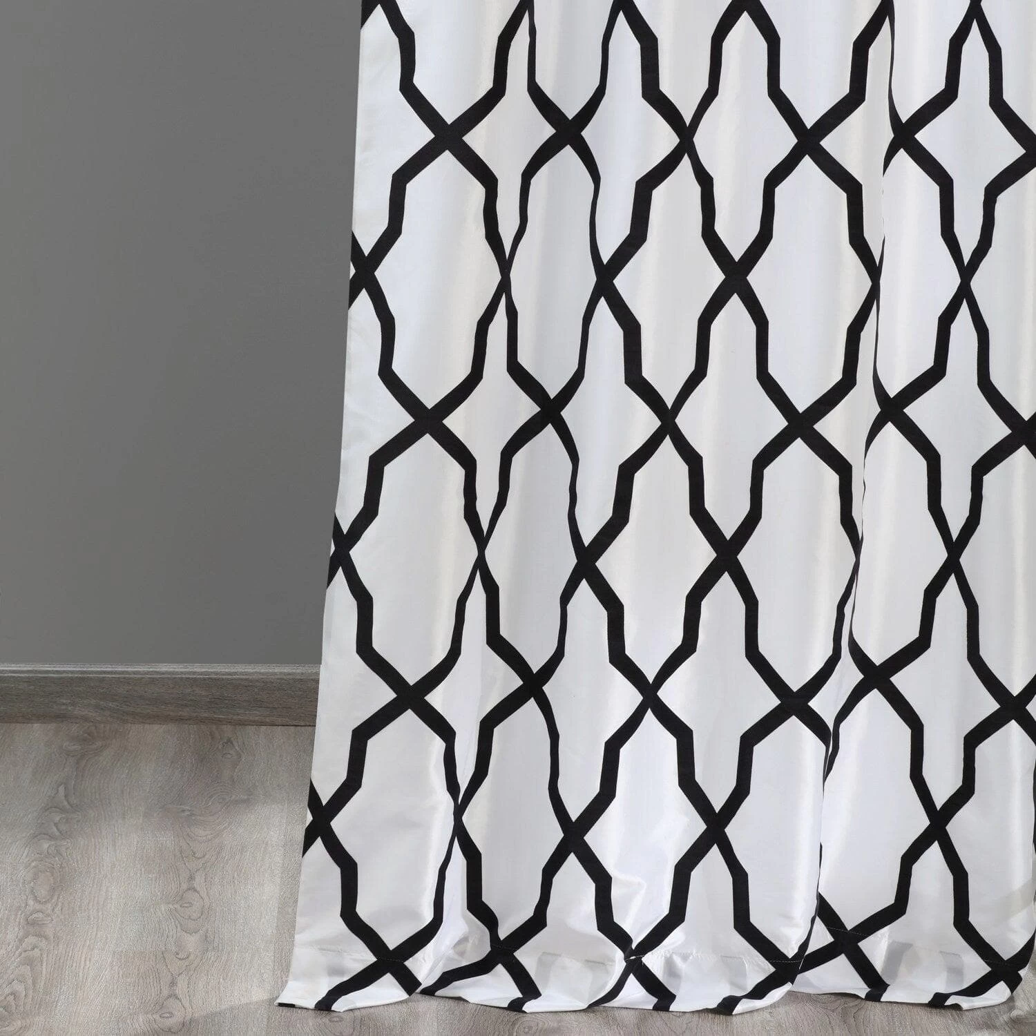 Pinnacle White & Black Designer Flocked Curtain 7 Pinnacle White & Black Designer Flocked Curtain - Image 5