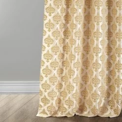 Beatrice Champagne Beige Designer Flocked Curtain 12 Beatrice Champagne Beige Designer Flocked Curtain -Chic Curtains Shop PTFFLK C37 49037 4