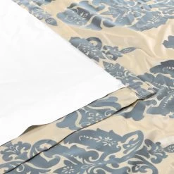 Francesca Grey And Blue Designer Flocked Curtain 11 Francesca Grey And Blue Designer Flocked Curtain -Chic Curtains Shop PTFFLK C38 49039 5