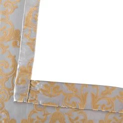 Firenze Platinum & Gold Designer Flocked Curtain -Chic Curtains Shop PTFFLK C7EVP 53632 4