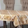 Tiera Gold Designer Faux Silk Taffeta Outdoor Table Cloth -Chic Curtains Shop PTPCH 170803C TC 46049