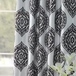 Donegal Grey Printed Blackout Curtain -Chic Curtains Shop PTPCH 170808B 42102
