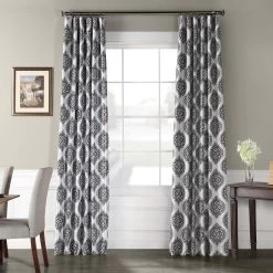 Donegal Grey Printed Blackout Curtain