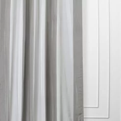 Hartford Silver Designer Striped Faux Silk Curtain -Chic Curtains Shop PTS SLK001 41769