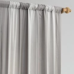 Hartford Silver Designer Striped Faux Silk Curtain -Chic Curtains Shop PTS SLK001 41769 3