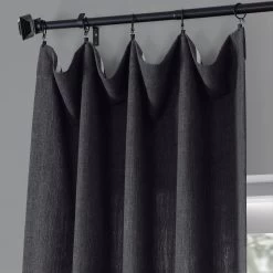 Nightshade Grey Pebble Weave Faux Linen Curtain -Chic Curtains Shop PWLN 20954 69167 2