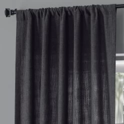 Nightshade Grey Pebble Weave Faux Linen Curtain -Chic Curtains Shop PWLN 20954 69167 3