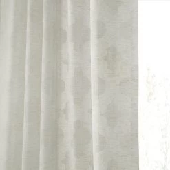 Calais Tile Cream Patterned Faux Linen Sheer Curtain -Chic Curtains Shop SHCH 11701 extra view 1