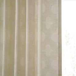Calais Tile Beige Patterned Faux Linen Sheer Curtain 11 Calais Tile Beige Patterned Faux Linen Sheer Curtain -Chic Curtains Shop SHCH 11701A extra view 1