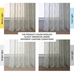 Calais Tile Grey Patterned Faux Linen Sheer Curtain 13 Calais Tile Grey Patterned Faux Linen Sheer Curtain -Chic Curtains Shop SHCH 11701B angled front view