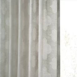 Calais Tile Grey Patterned Faux Linen Sheer Curtain 11 Calais Tile Grey Patterned Faux Linen Sheer Curtain -Chic Curtains Shop SHCH 11701B extra view 1