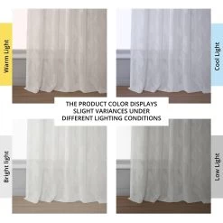 Avignon Vine Patterned Faux Linen Sheer Curtain -Chic Curtains Shop SHCH 11729 angled front view