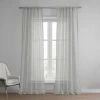Strasbourg Dot Grey Patterned Faux Linen Sheer Curtain -Chic Curtains Shop SHCH 119A front view