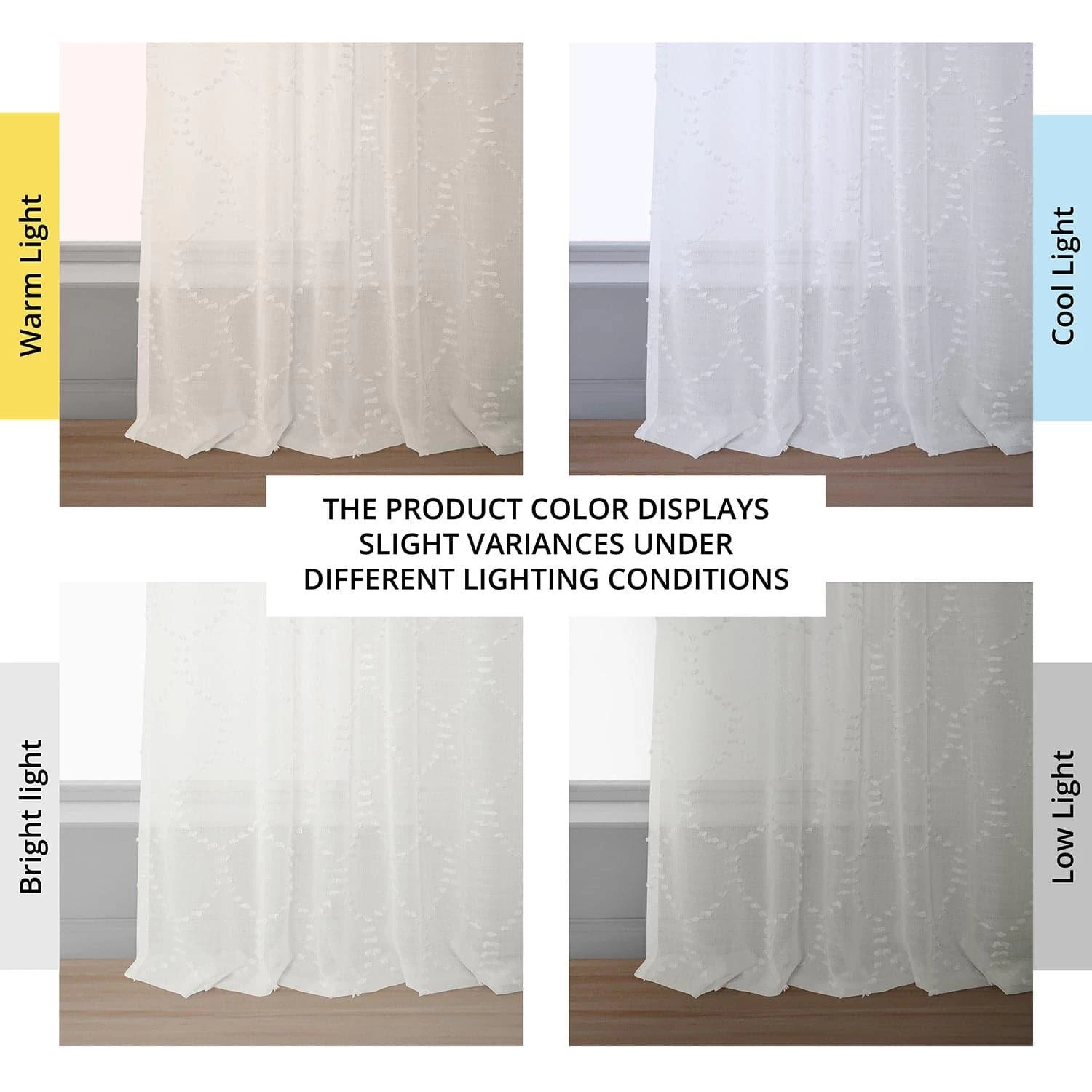 Strasbourg Dot Cream Patterned Faux Linen Sheer Curtain 8 Strasbourg Dot Cream Patterned Faux Linen Sheer Curtain - Image 6