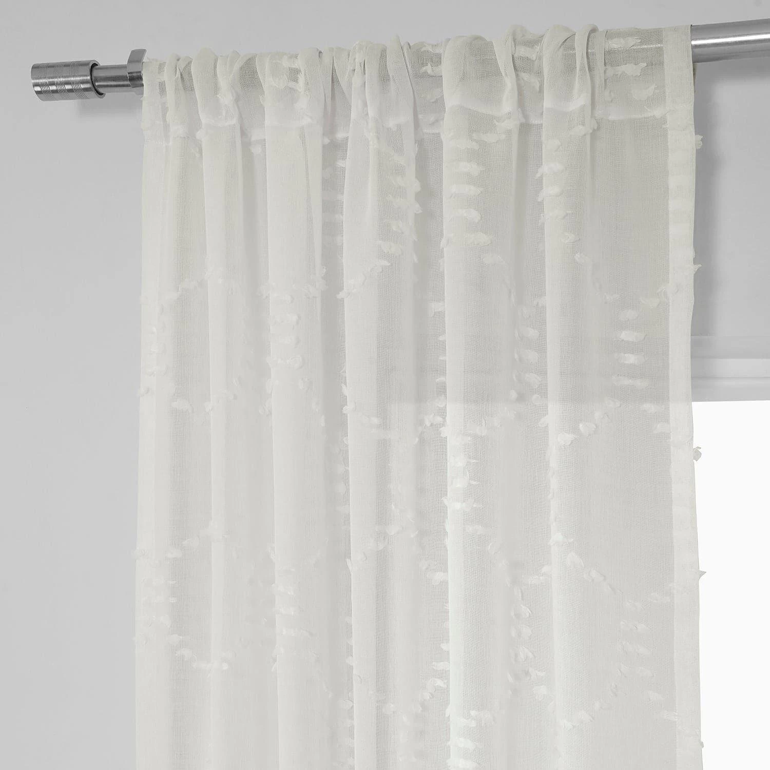 Marseille Shell Patterned Faux Linen Sheer Curtain 5 Marseille Shell Patterned Faux Linen Sheer Curtain - Image 3