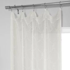 Marseille Shell Patterned Faux Linen Sheer Curtain 9 Marseille Shell Patterned Faux Linen Sheer Curtain -Chic Curtains Shop SHCH 120 pole pocket hook belt header