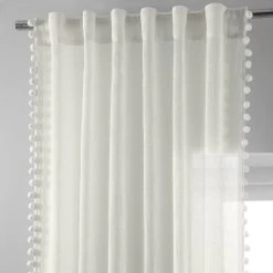 Borla Off White Patterned Faux Linen Sheer Curtain -Chic Curtains Shop SHCH 2160 83673 4