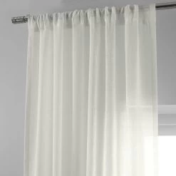 Lacy Daisy Off White Patterned Faux Linen Sheer Curtain -Chic Curtains Shop SHCH 2161 83674 3