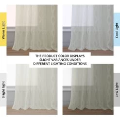 Vega White Patterned Faux Linen Sheer Curtain 13 Vega White Patterned Faux Linen Sheer Curtain -Chic Curtains Shop SHCH 81848A angled front view