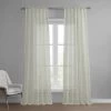 Vega White Patterned Faux Linen Sheer Curtain -Chic Curtains Shop SHCH 81848A front view