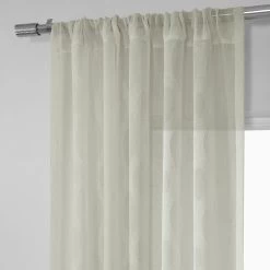 Vega White Patterned Faux Linen Sheer Curtain 10 Vega White Patterned Faux Linen Sheer Curtain -Chic Curtains Shop SHCH 81848A pole pocket header