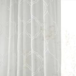 Florentina White Embroidered Sheer Curtain -Chic Curtains Shop SHCH EMB20131A extra view 1