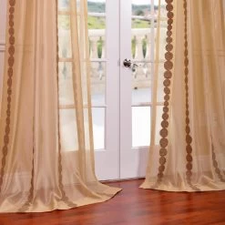 Cleopatra Gold Embroidered Sheer Curtain -Chic Curtains Shop SHCH EMBOCS3595 15449