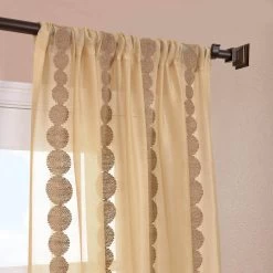 Cleopatra Gold Embroidered Sheer Curtain -Chic Curtains Shop SHCH EMBOCS3595 15449 3