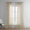 SeaGlass Yellow Printed Sheer Curtain -Chic Curtains Shop SHCH PS16073A front view