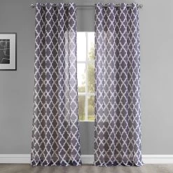 Birmingham Mulberry Grommet Printed Sheer Curtain