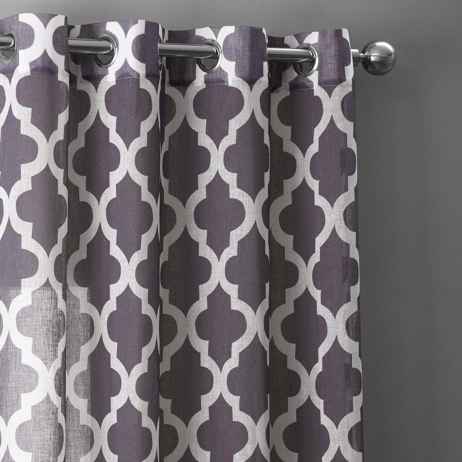 Birmingham Mulberry Grommet Printed Sheer Curtain 4 Birmingham Mulberry Grommet Printed Sheer Curtain - Image 2