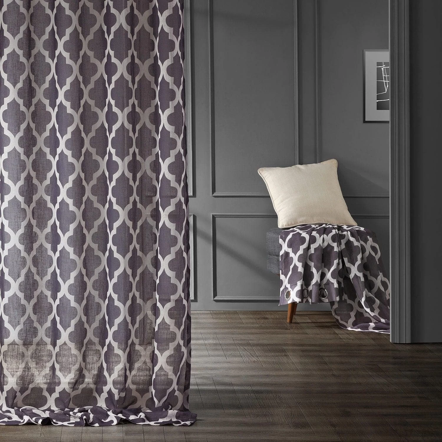 Birmingham Mulberry Grommet Printed Sheer Curtain 8 Birmingham Mulberry Grommet Printed Sheer Curtain - Image 6