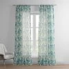 Terrace Teal Printed Sheer Curtain
